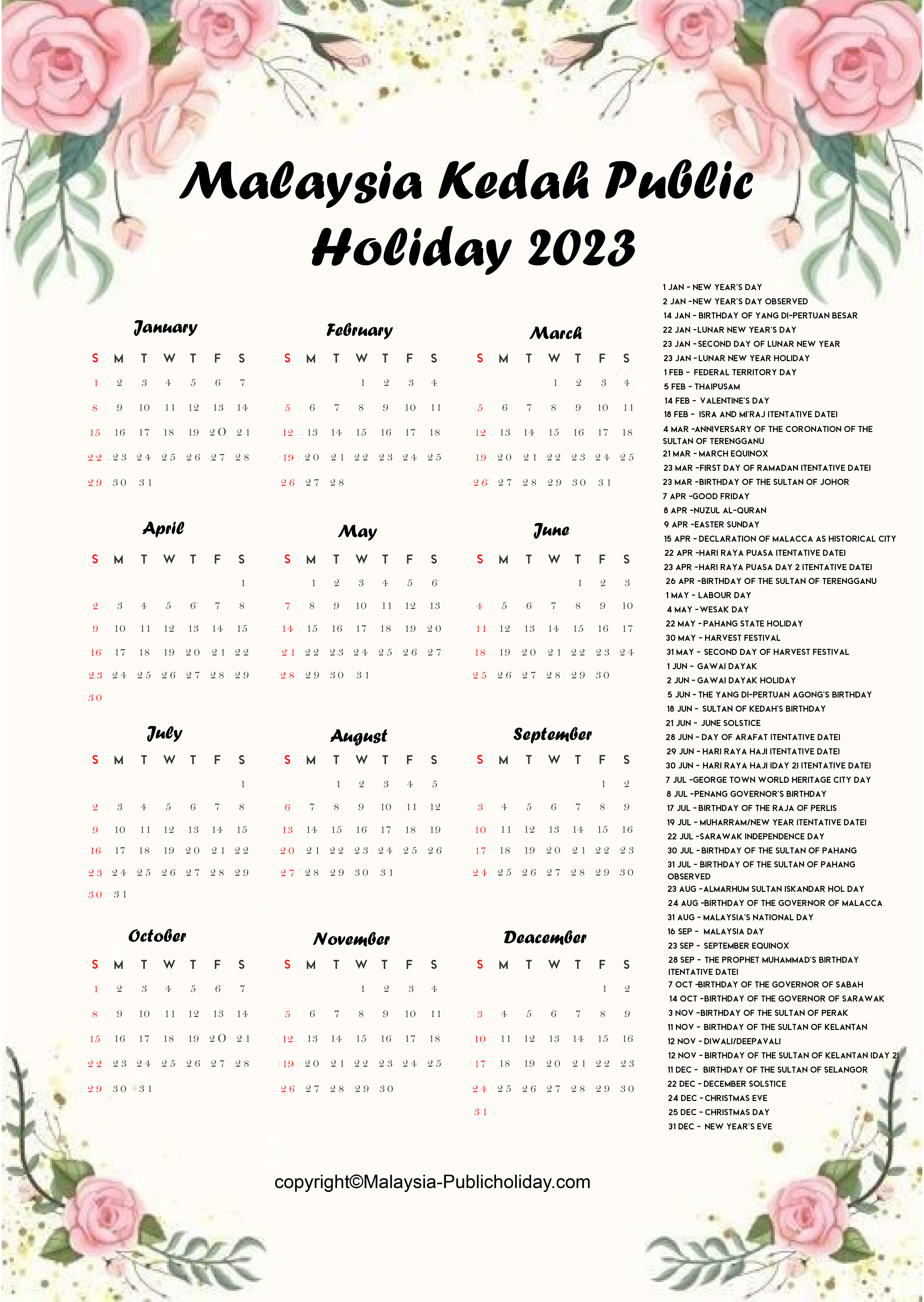 Kedah Public Holiday 2023