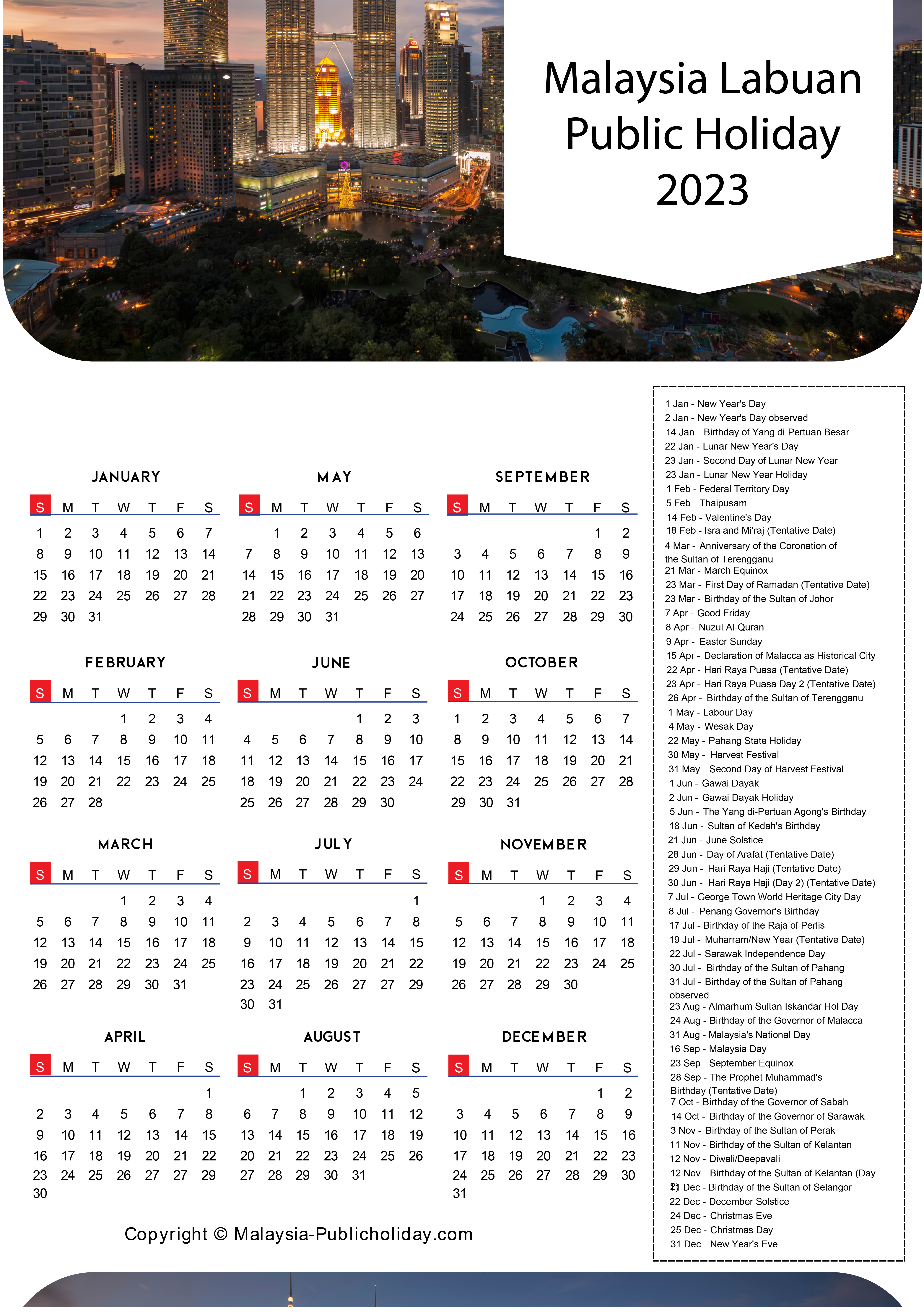 Labuan Calendars 2023 Malaysia