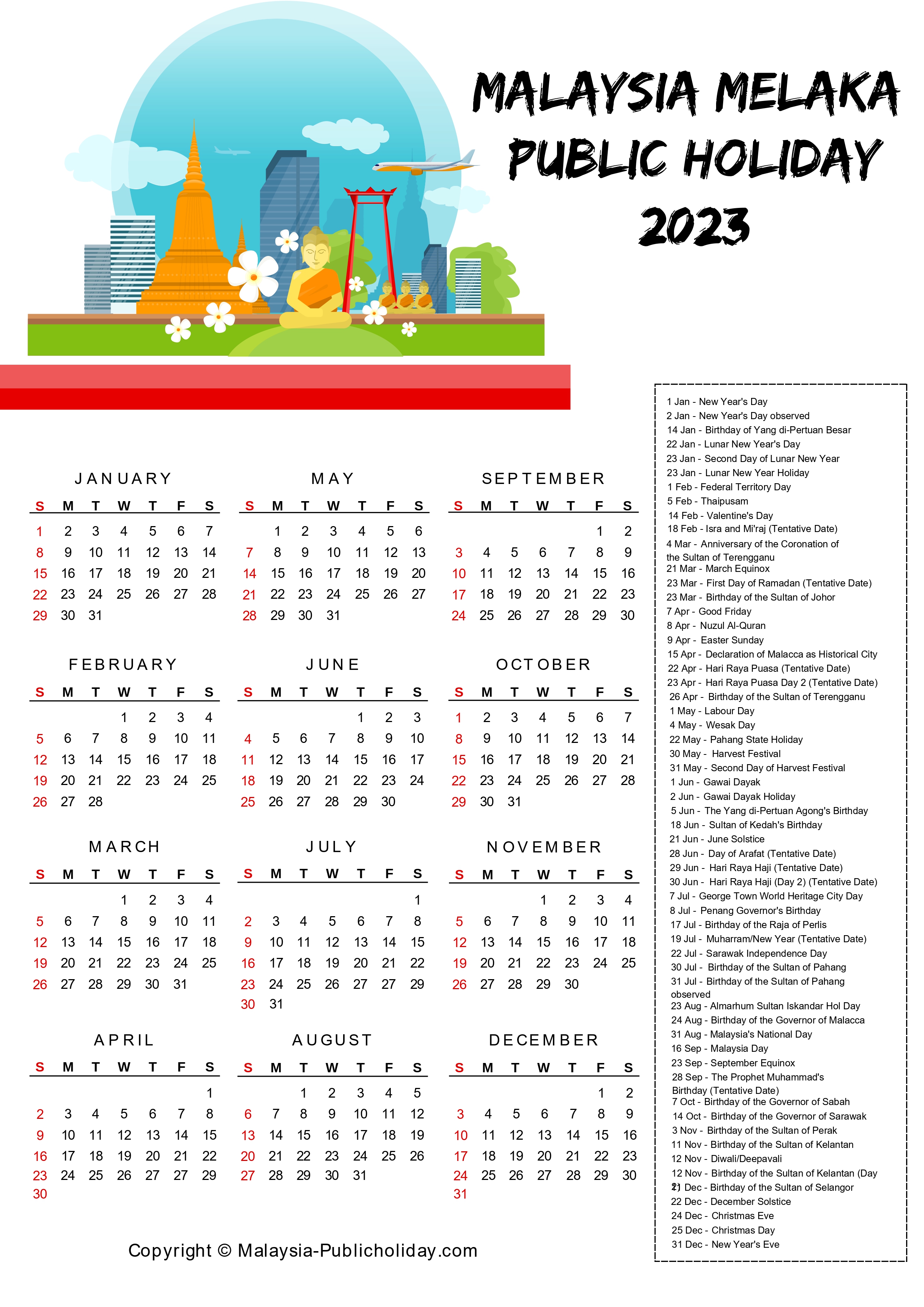 Melaka Holiday 2023 Malaysia