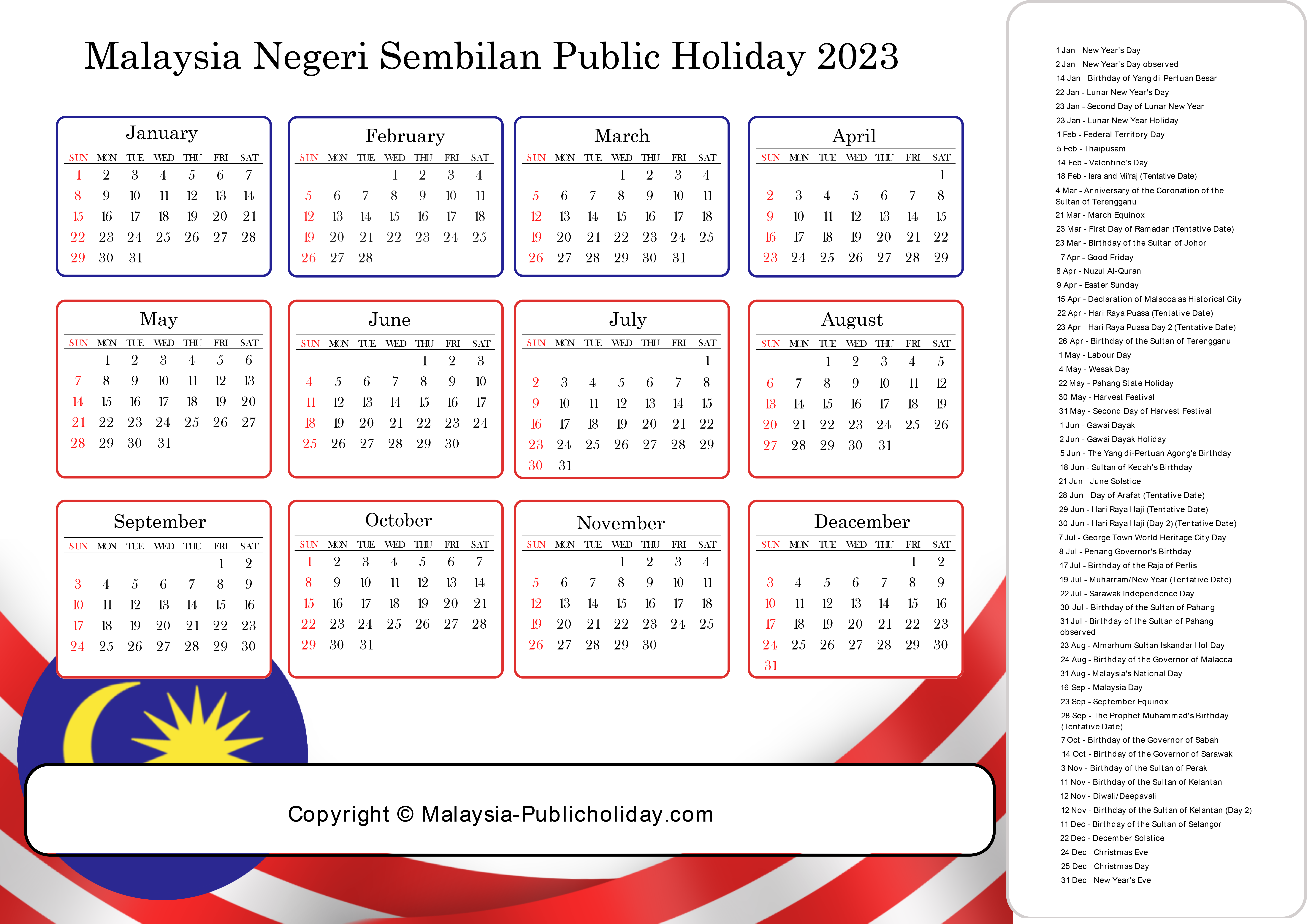 Negeri Sembilan Holiday 2023 Malaysia