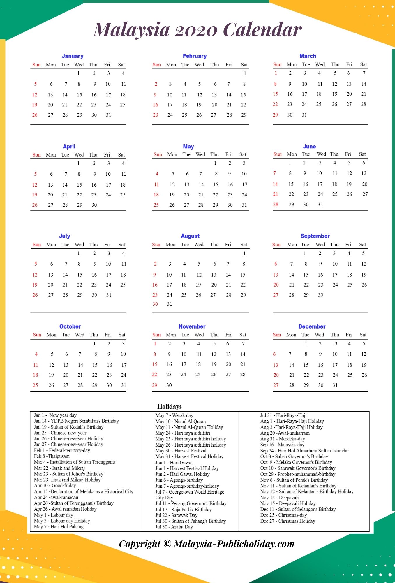 Calendar 2022 malaysia school holiday