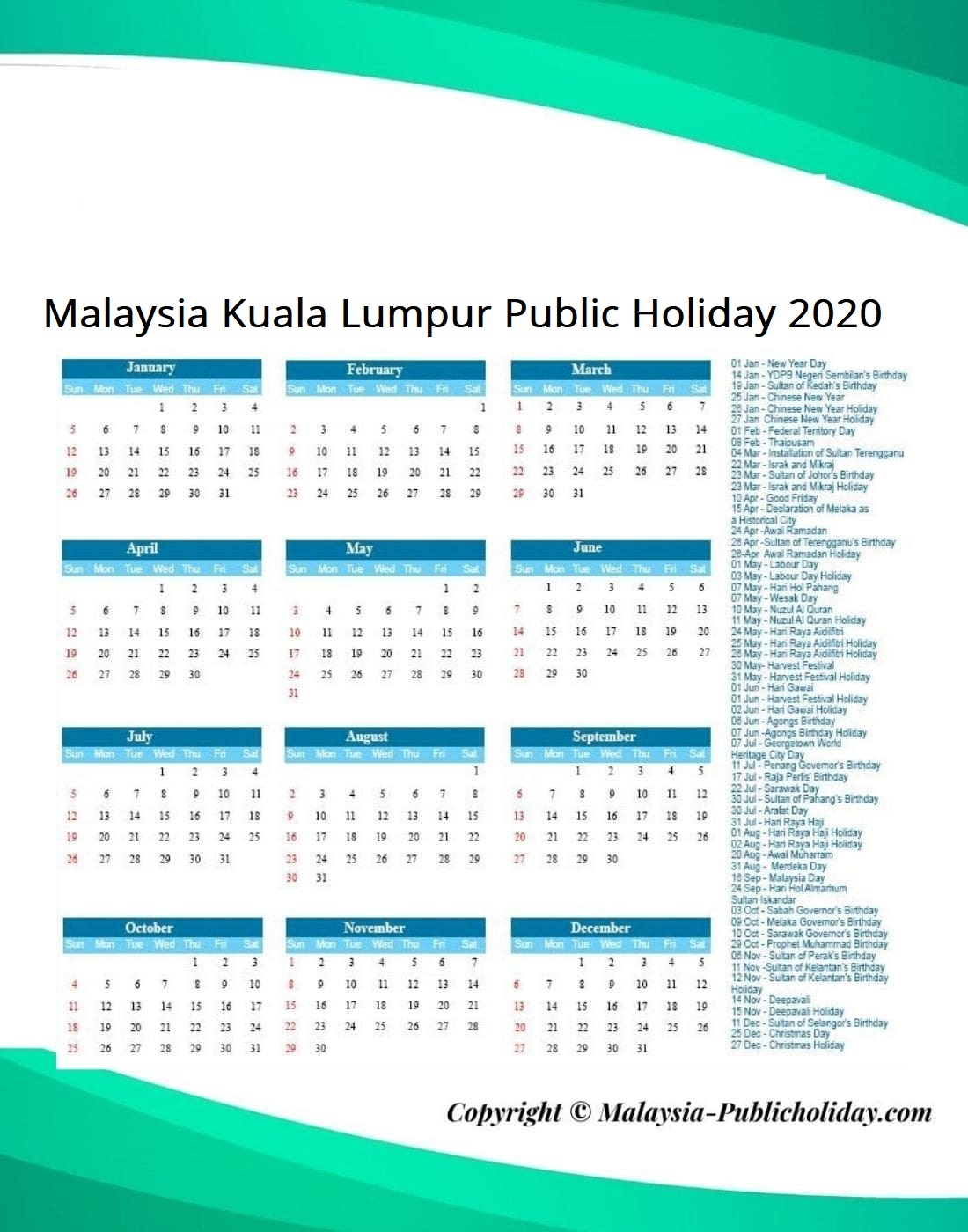 Kuala lumpur public holiday 2022