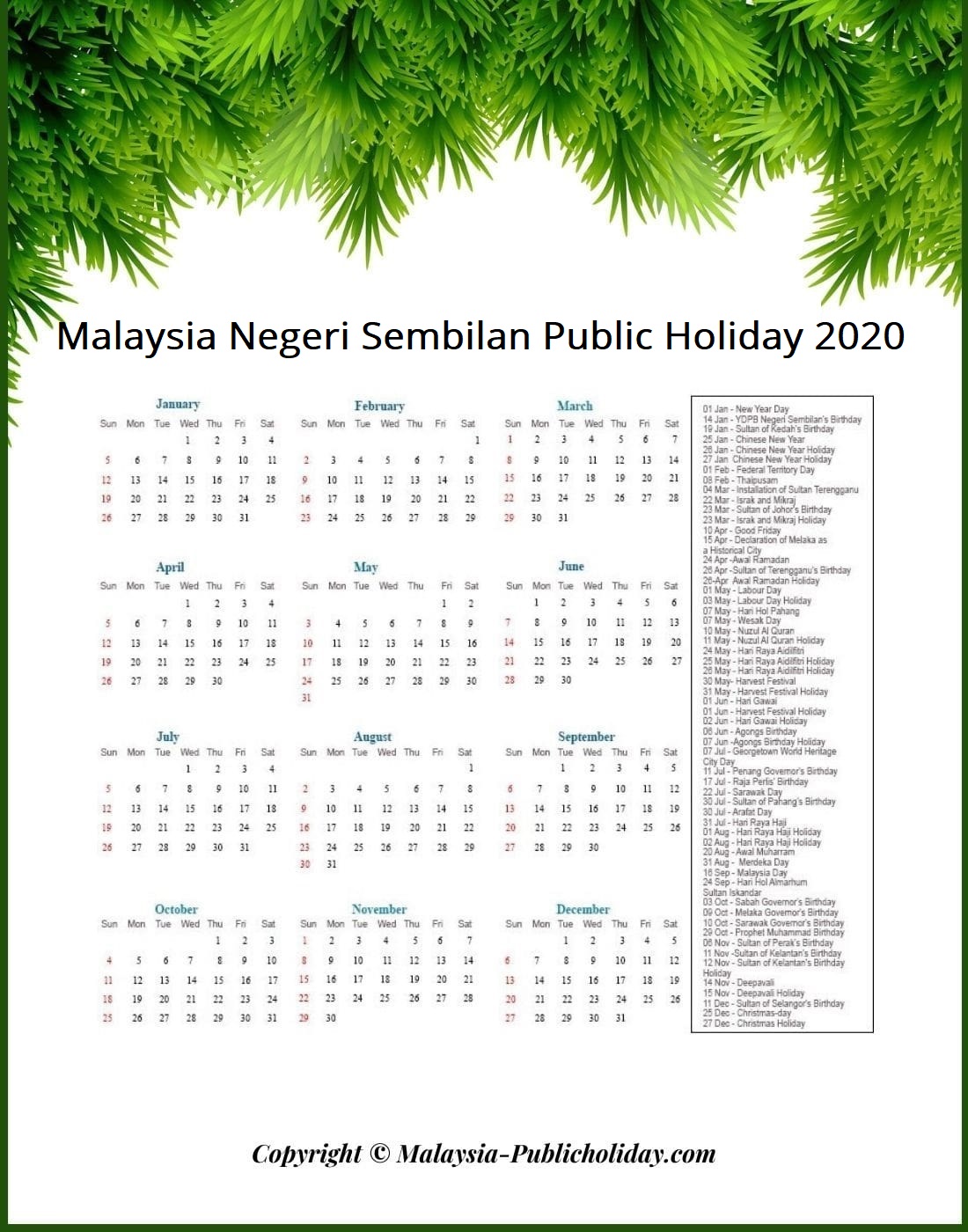 Public negeri 2022 sembilan holiday 2022 Malaysia